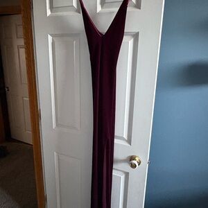 Teeze Me Sleeveless V-Neck Maxi Dress in Burgundy